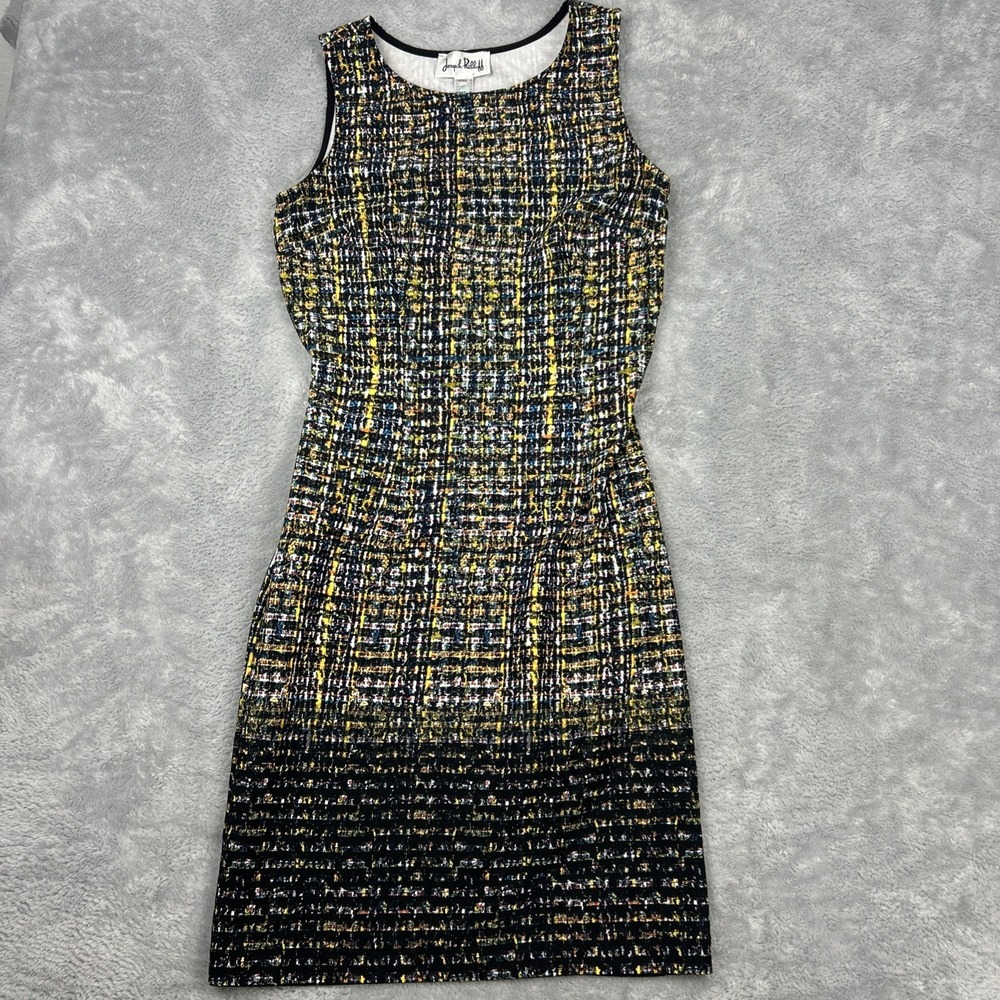 Joseph Ribkoff Dress Womens 10 Abstract Print Sheath Knee Canada Career Business